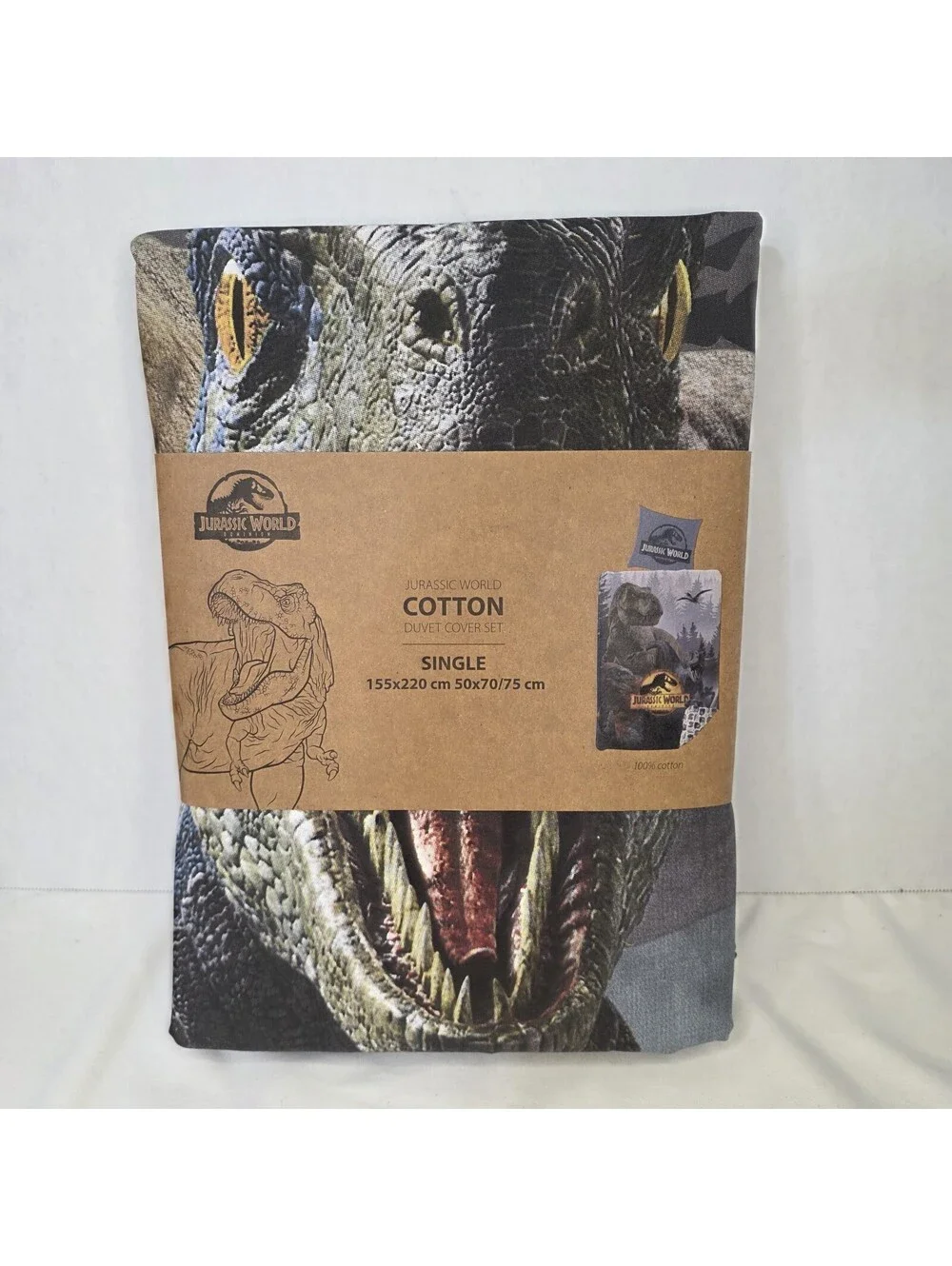 Jurassic World Cotton Duvet Cover Set Single Kids Bedding 155x220 New